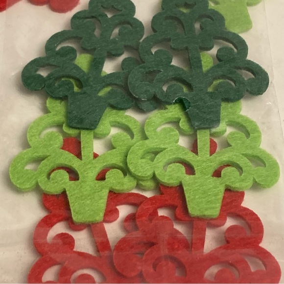 Dimensions Red Green Christmas Tree Scrapbook Card Making Embellishments 60ct - Picture 4 of 14